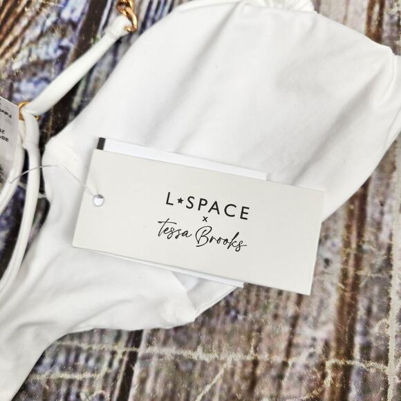 L*Space x Tessa Brooks Sammie Bikini Top White Size XS NWT - Picture 4 of 5
